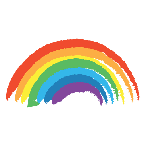 Colorful drawn rainbow PNG Design