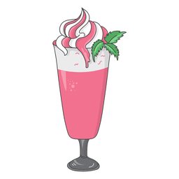 Strawberry milkshake dessert PNG Design