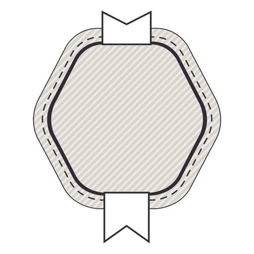 Vintage label badge with ribbon PNG Design