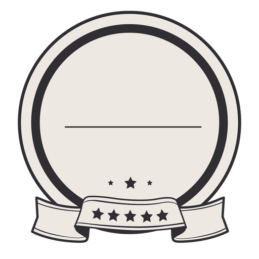 Vintage circle label badge ribbon PNG Design