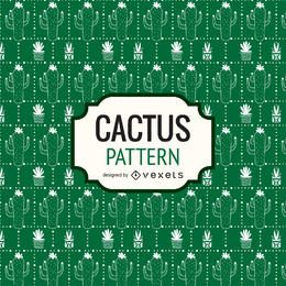 Patrón de cactus verde dibujado a mano
