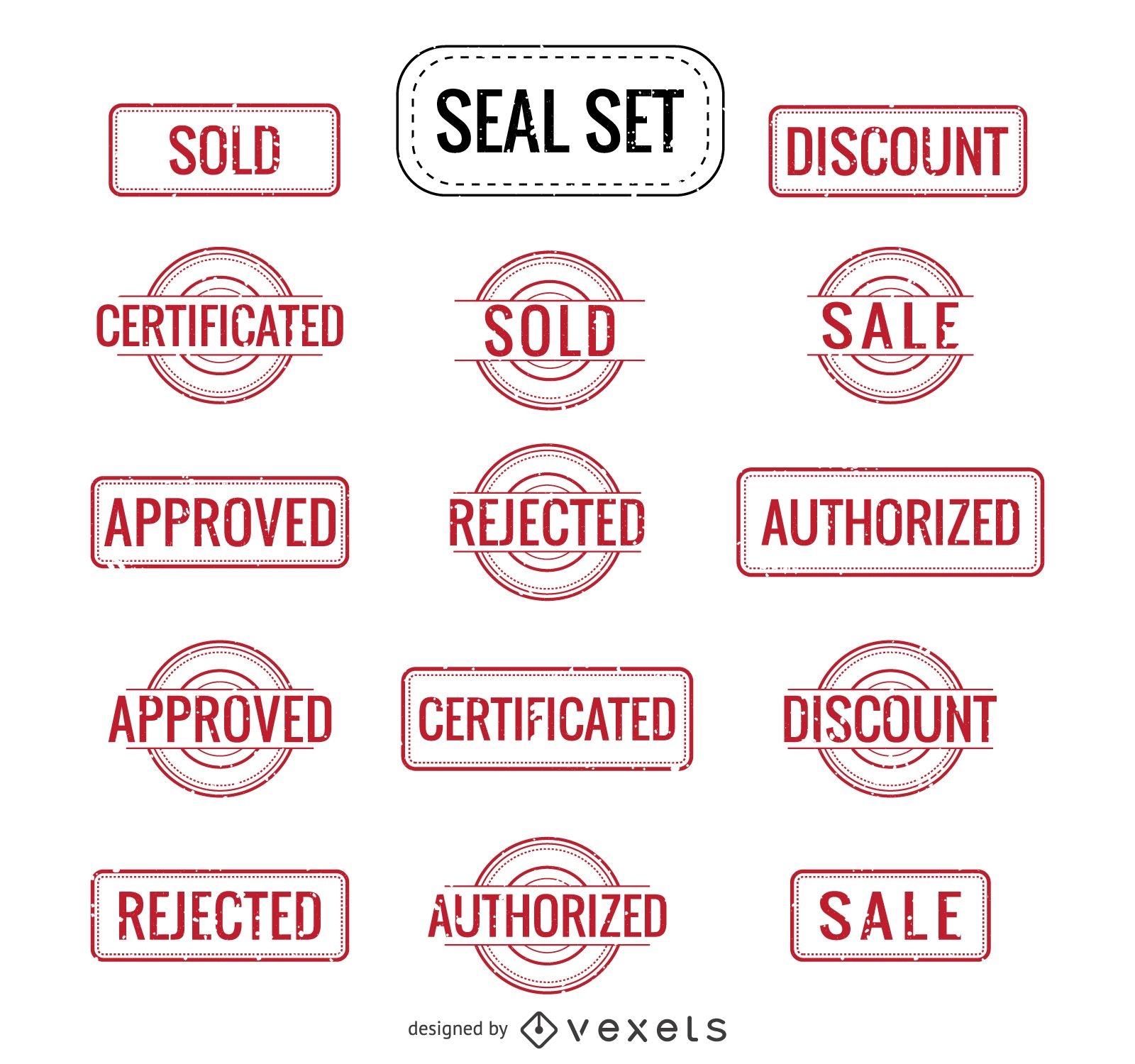 Sale Authorized Rejected and more seals set