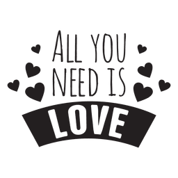 All you need is love wedding phrase Transparent PNG