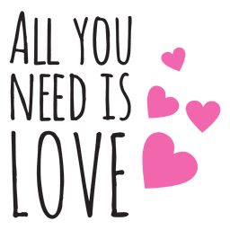 All you need is love wedding phrse Transparent PNG