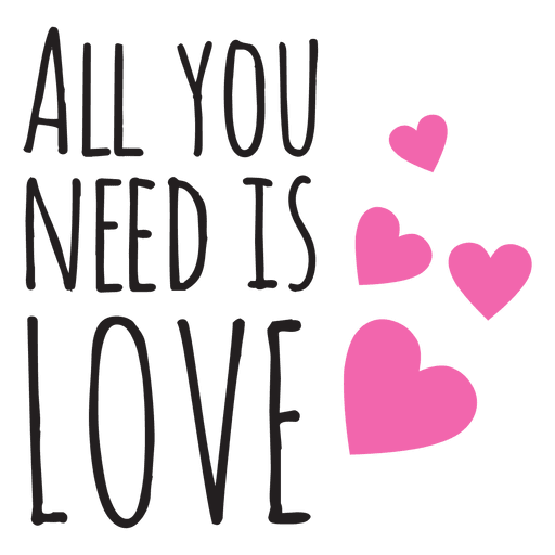 All you need is love wedding phrse PNG Design
