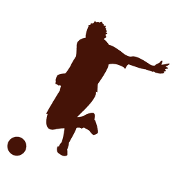 Football player kicking ball silhouette PNG Design