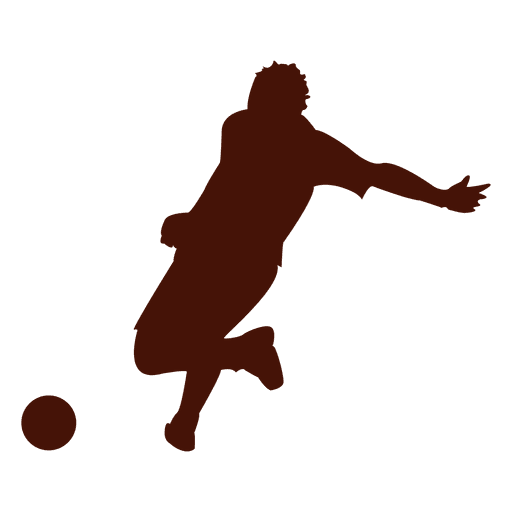 Football player kicking ball silhouette PNG Design
