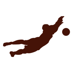 Football goalkeeper diving silhouette PNG Design