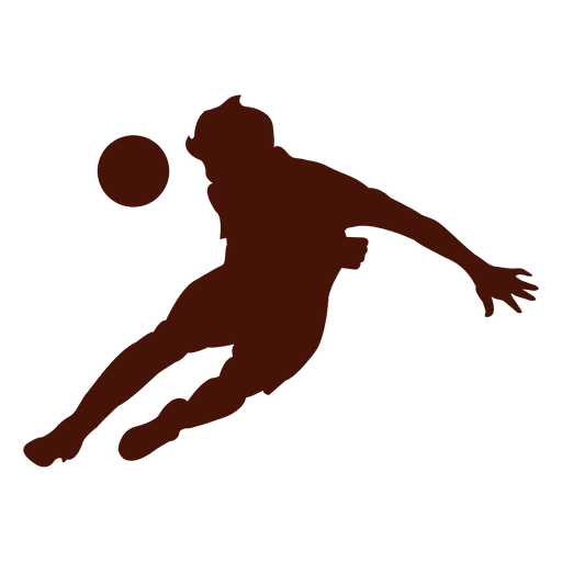 Silhouette of football head kick PNG Design