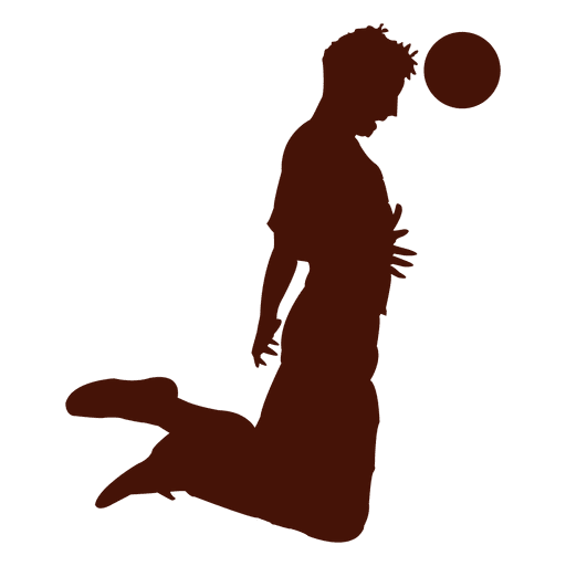 Football jump header silhouette PNG Design