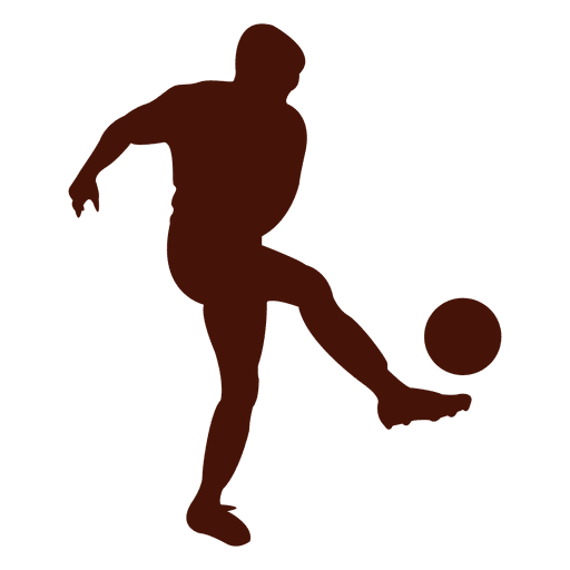 Football player volley kick silhouette PNG Design