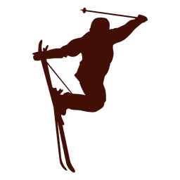 Silueta de salto de estilo libre de esquí Diseño PNG