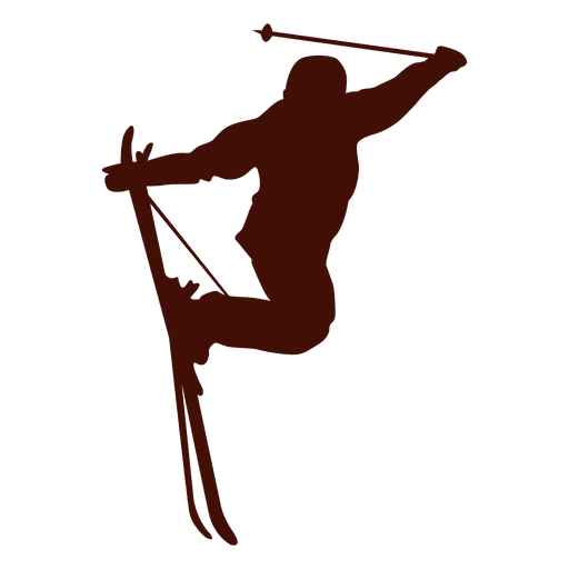 Silhueta de salto de estilo livre de esqui