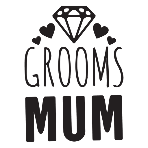 Frases de boda con diamantes para novio y mamá Diseño PNG