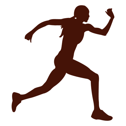 Woman running and jumping silhouette
