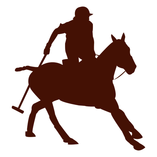 Silueta de acción a caballo de polo Diseño PNG