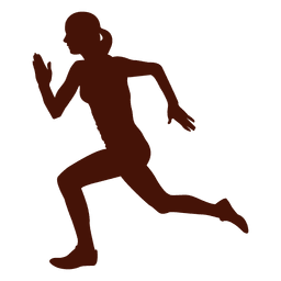Mujer corriendo velocidad silueta tiempo Diseño PNG