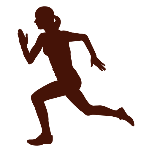 Woman running speed silhouette time