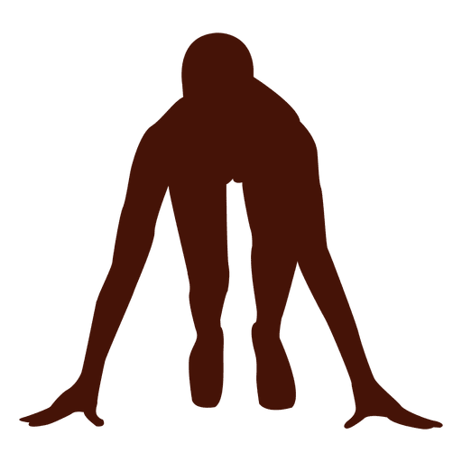 Running starting position silhouette PNG Design