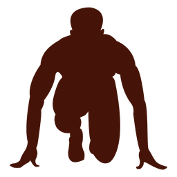 Silhueta da posição inicial do atleta correndo Desenho PNG
