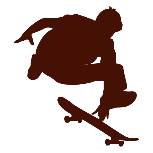 Skateboarding jump silhouette
