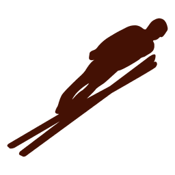 Silueta de salto de esqui Diseño PNG
