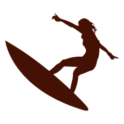 Surfendes Mädchen offene Arme PNG-Design