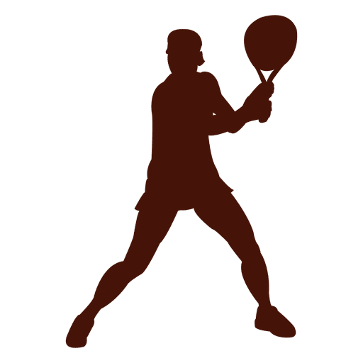Tennis player playing silhouette
