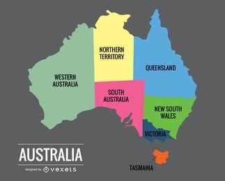 Vetor do mapa da Austrália