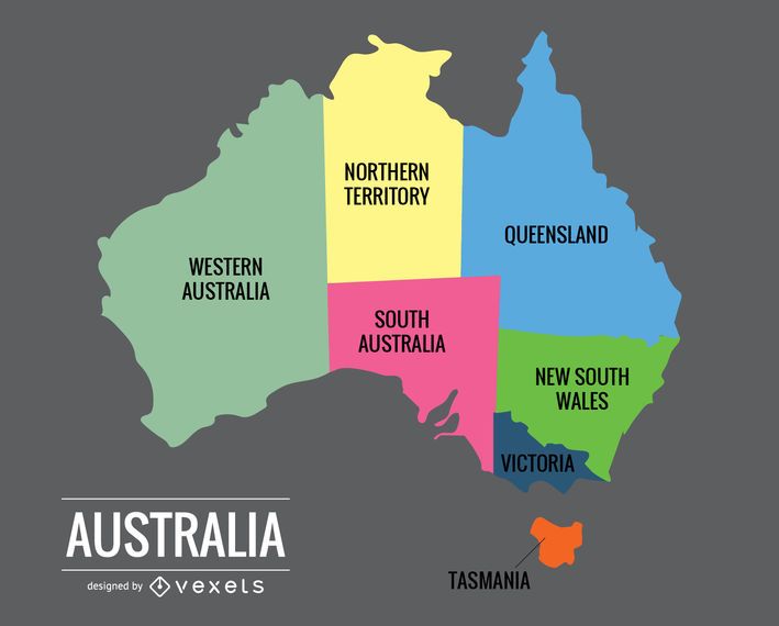 Mapa de Australia Vector Mapa de Australia Vector