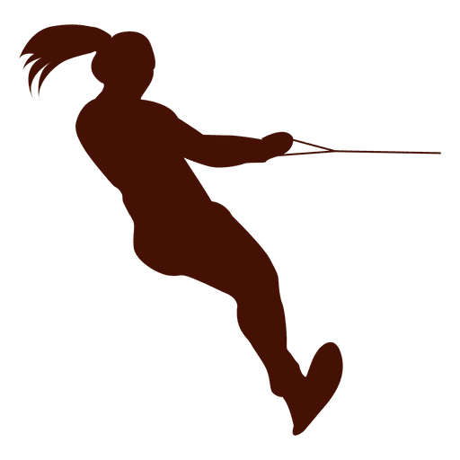 Water skiing fun silhouette PNG Design