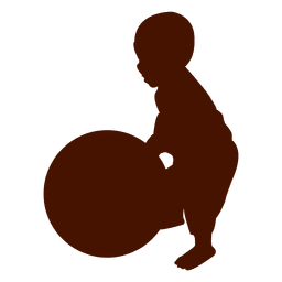Bebê brincando com a silhueta da bola Desenho PNG
