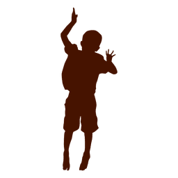 Boy jumping and dancing silhouette PNG Design
