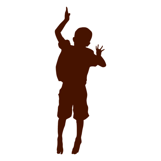 Boy jumping and dancing silhouette PNG Design