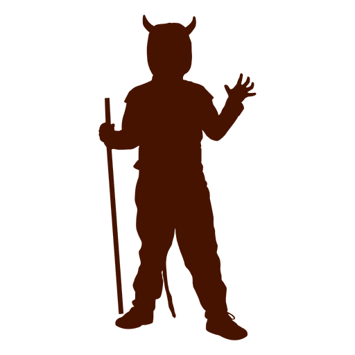 Junge Teufel Kostüm Silhouette PNG-Design