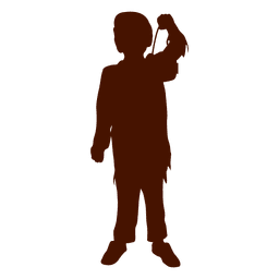 Junge der Silhouette spielt PNG-Design