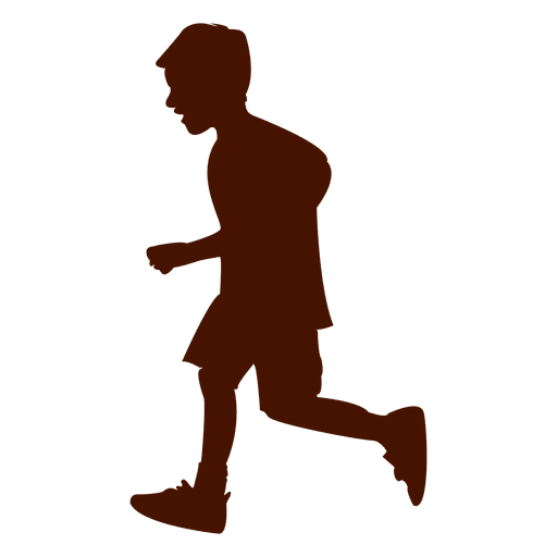 Boy running profile silhouette PNG Design