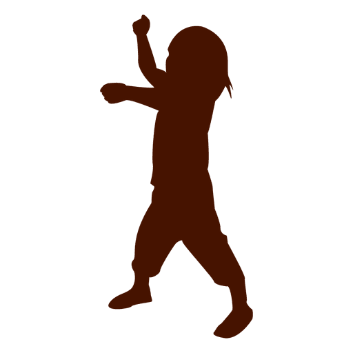 Niño niño bailando silueta Diseño PNG