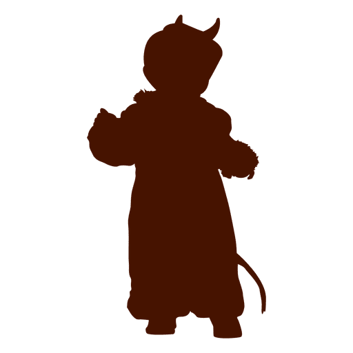 Child devil Halloween costume silhouette PNG Design
