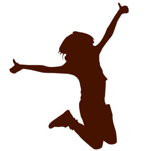 children jumping silhouette