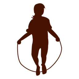 Menina pulando corda silhueta vermelha Transparent PNG