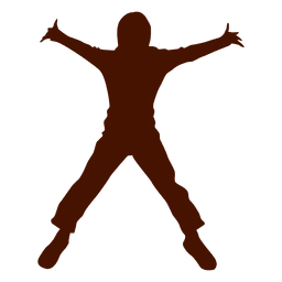 Offene Sprungschattenbild des Kindes PNG-Design