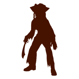 Halloween child pirate costume silhouette PNG Design