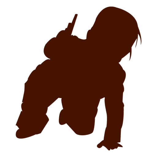 Child playing knees silhouette PNG Design