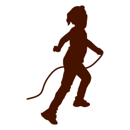 Child playing rope silhouette PNG Design