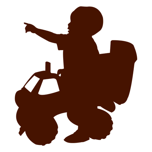 Kind das mit einer Dreiradschattenbild spielt PNG-Design