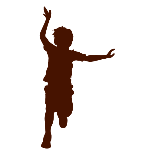 Criança correndo e brincando de silhueta Desenho PNG