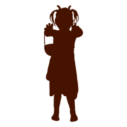 Diseño de silueta de niña jugando Diseño PNG
