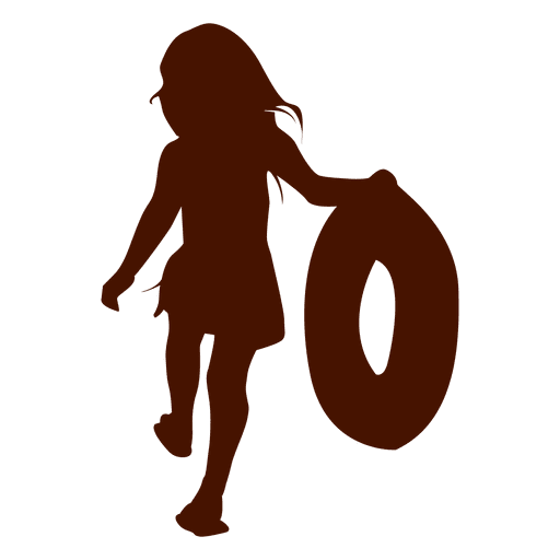 Mädchen spielen Ringsilhouette PNG-Design