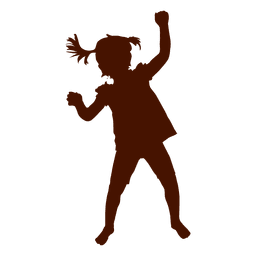 Kleines Mädchen tanzt Silhouette PNG-Design